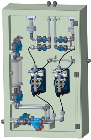 Dosing Skid for Solenoid Diaphragm Pumps